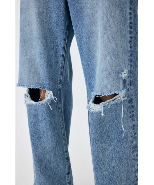 KNEE SLIT WIDE ストレート デニム MOUSSY | KNEE SLIT WIDE ストレート デニム (ワイド ) |SHEL