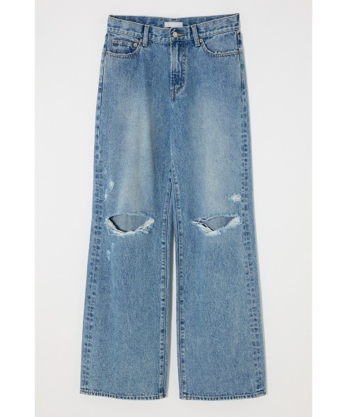 KNEE SLIT WIDE STRAIGHT（デニムパンツ）｜MOUSSY（マウジー