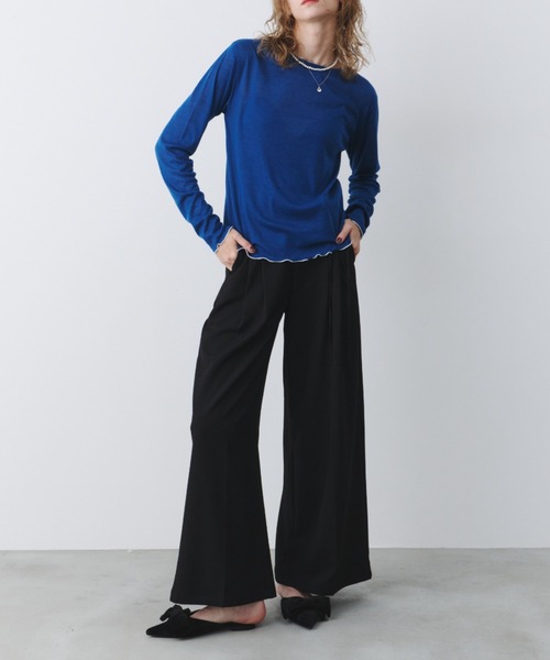 bita.（ビタ）の「サイドリボン2タックワイドパンツ（スラックス・レディース・ブラック/ベージュ/チャコールグレー・LARGE/MEDIUM）」の17枚目の写真