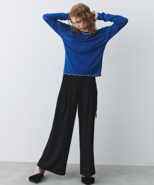 bita.（ビタ）の「サイドリボン2タックワイドパンツ（スラックス・レディース・ブラック/ベージュ/チャコールグレー・LARGE/MEDIUM）」の16枚目の写真
