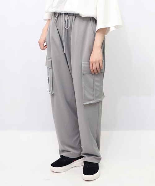 ユ様 352132：くいしんぼうバーガー柄 リラックスサルエルパンツ