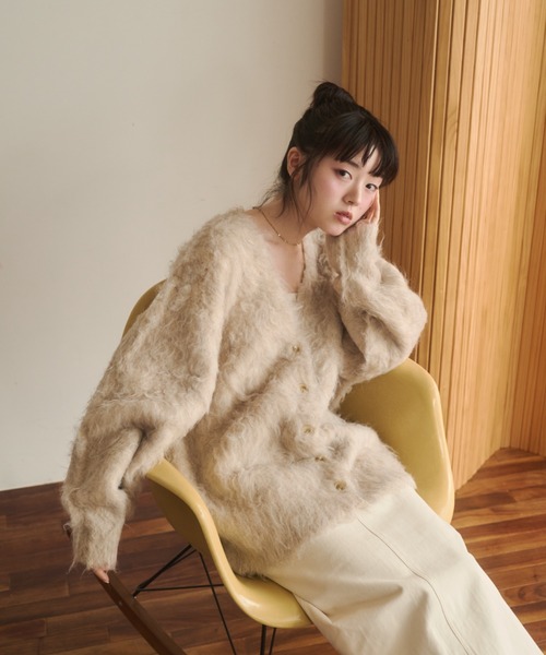 REMOON（リムーン）の「シャギーニットルーズカーディガン