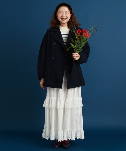 CHILD WOMAN（チャイルドウーマン）の「ハードメルトン ルーズPコート（ピーコート・レディース・ネイビー・FREE）」の2枚目の写真