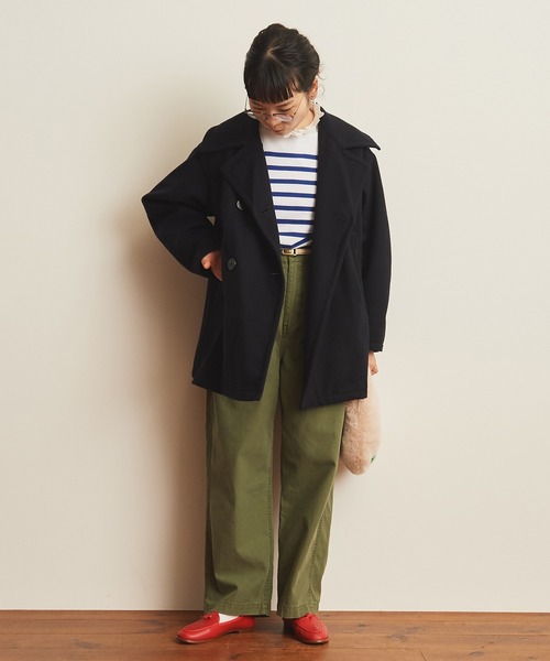 CHILD WOMAN（チャイルドウーマン）の「ハードメルトン ルーズPコート（ピーコート・レディース・ネイビー・FREE）」の6枚目の写真