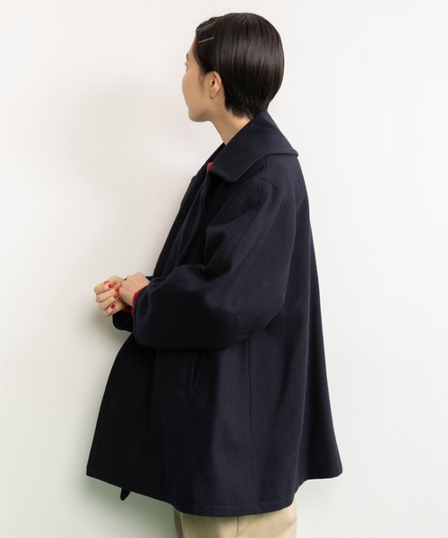 CHILD WOMAN（チャイルドウーマン）の「ハードメルトン ルーズPコート（ピーコート・レディース・ネイビー・FREE）」の11枚目の写真