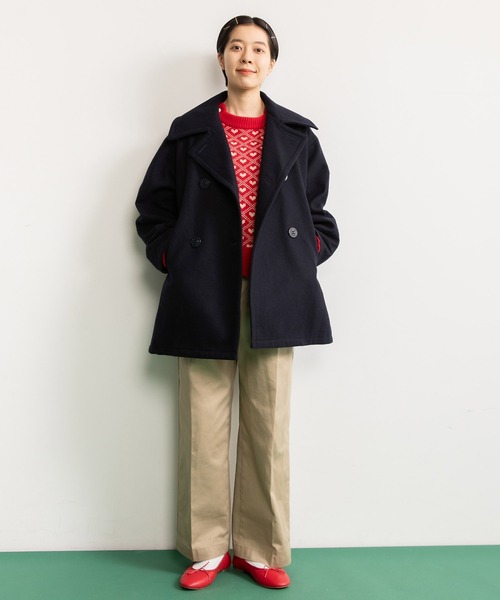 CHILD WOMAN（チャイルドウーマン）の「ハードメルトン ルーズPコート（ピーコート・レディース・ネイビー・FREE）」の13枚目の写真