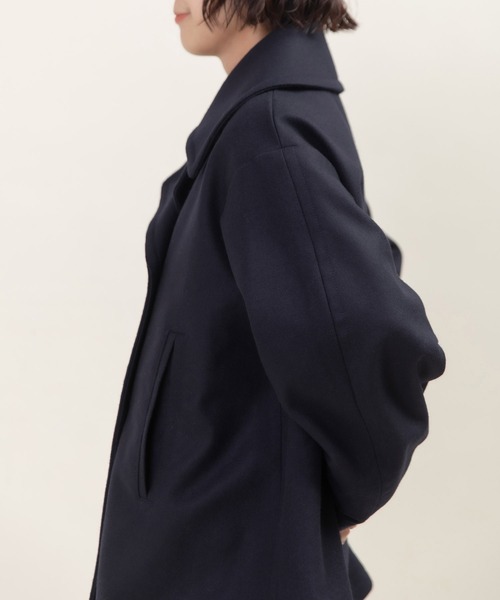 CHILD WOMAN（チャイルドウーマン）の「ハードメルトン ルーズPコート（ピーコート・レディース・ネイビー・FREE）」の16枚目の写真