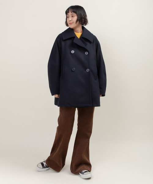 CHILD WOMAN（チャイルドウーマン）の「ハードメルトン ルーズPコート（ピーコート・レディース・ネイビー・FREE）」の19枚目の写真