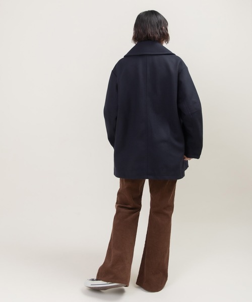 CHILD WOMAN（チャイルドウーマン）の「ハードメルトン ルーズPコート（ピーコート・レディース・ネイビー・FREE）」の21枚目の写真