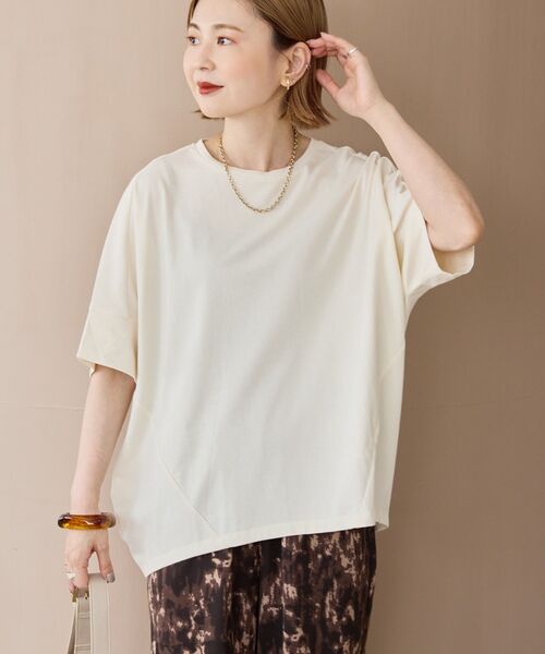 AMERICAN HOLIC(アメリカンホリック)の「接触冷感前後ニュアンスプルオーバー(Tシャツ/カットソー・レディース・アイボリー/ベージュ/ネイビー・L/M)」の16枚目の写真