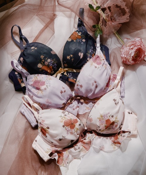 WEB限定】レトロフラワードレスブラジャー＆ショーツセット