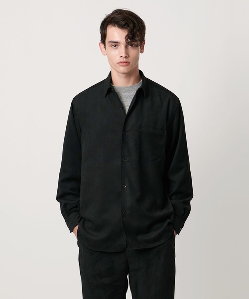セール】スエードライク レギュラーカラー オーバーシャツ（シャツ