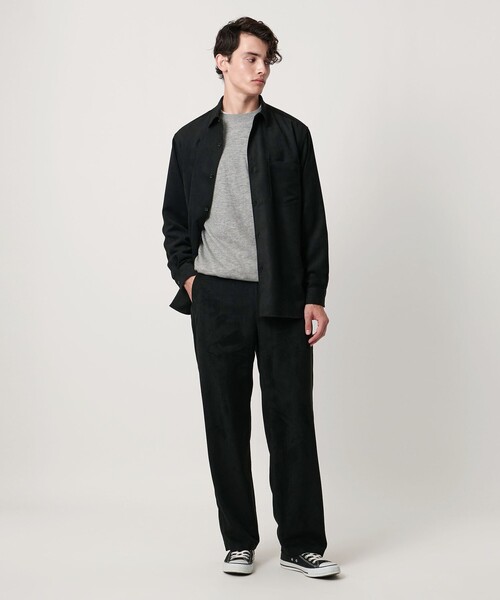 UNITED ARROWS(ユナイテッドアローズ)の「スエードライク レギュラーカラー オーバーシャツ(シャツ/ブラウス・メンズ・オリーブ/ブラック・S/L/M/XL)」の4枚目の写真