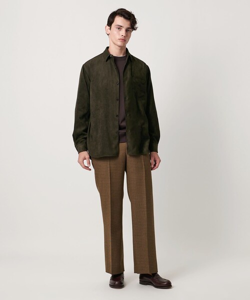 UNITED ARROWS(ユナイテッドアローズ)の「スエードライク レギュラーカラー オーバーシャツ(シャツ/ブラウス・メンズ・オリーブ/ブラック・S/L/M/XL)」の7枚目の写真