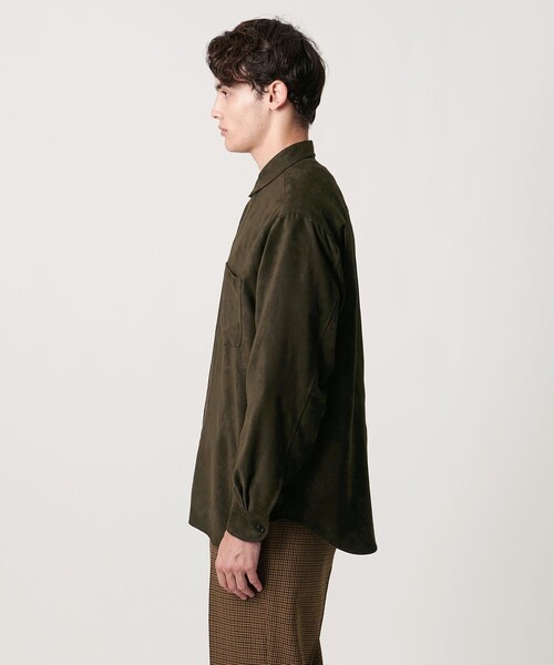 UNITED ARROWS(ユナイテッドアローズ)の「スエードライク レギュラーカラー オーバーシャツ(シャツ/ブラウス・メンズ・オリーブ/ブラック・S/L/M/XL)」の9枚目の写真