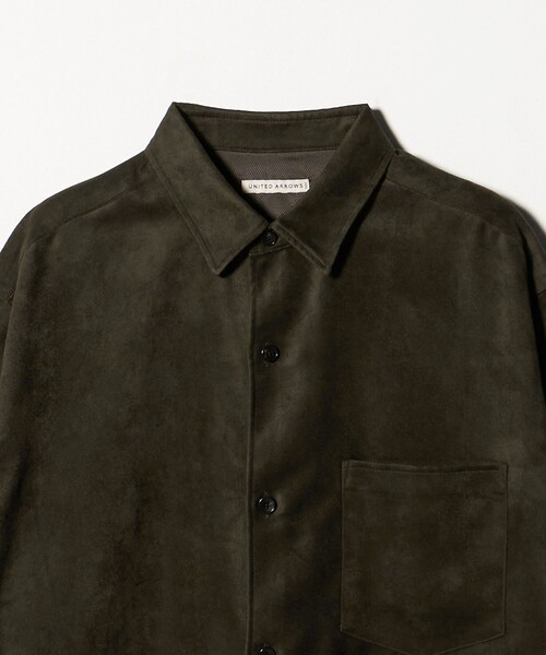 UNITED ARROWS(ユナイテッドアローズ)の「スエードライク レギュラーカラー オーバーシャツ(シャツ/ブラウス・メンズ・オリーブ/ブラック・S/L/M/XL)」の13枚目の写真