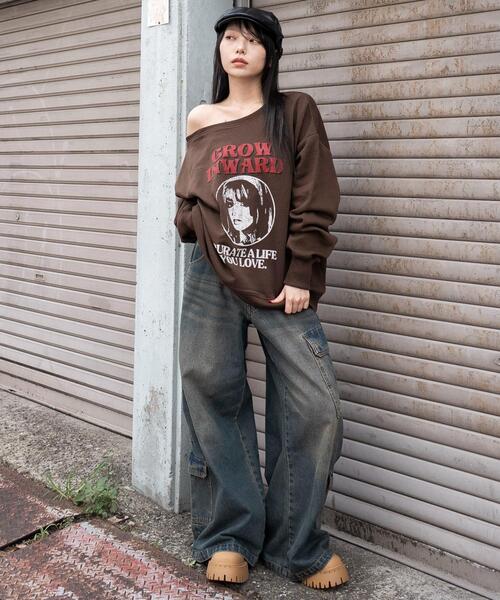 WEGO（ウィゴー）の「WEGO/【25年秋冬新作】2WAYグラフィックワンショルBIGスウェット（スウェット・レディース・その他1/その他2/その他3/その他4/その他5/その他6/その他7/その他8・FREE）」の13枚目の写真