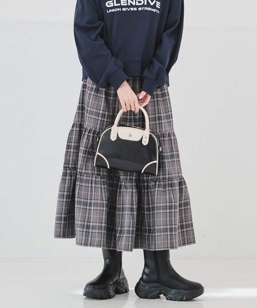 Honeys(ハニーズ)の「ロングティアードスカート(スカート・レディース・ネイビー系/グレー系その他/ブラウン系その他・3L/L/LL/M/S)」の10枚目の写真