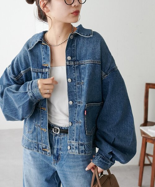 DISCOAT(ディスコート)の「LEVIS BALLOON SLEEVE TRCKER JK(デニムジャケット・レディース・サックスブルー・SMALL)」の3枚目の写真