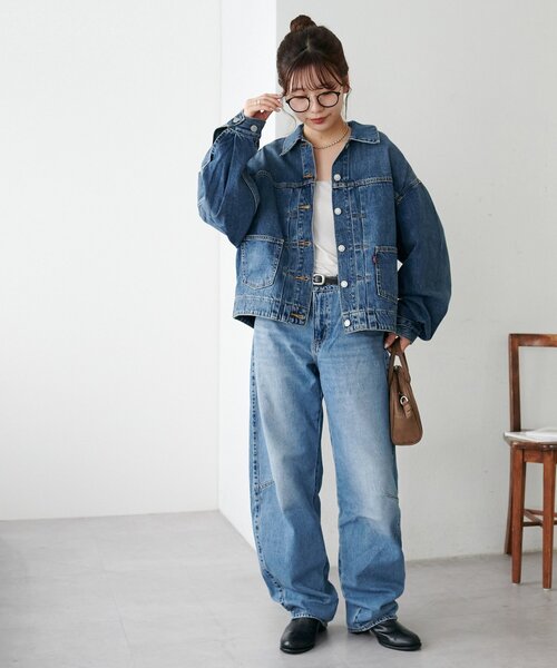 DISCOAT(ディスコート)の「LEVIS BALLOON SLEEVE TRCKER JK(デニムジャケット・レディース・サックスブルー・SMALL)」の7枚目の写真