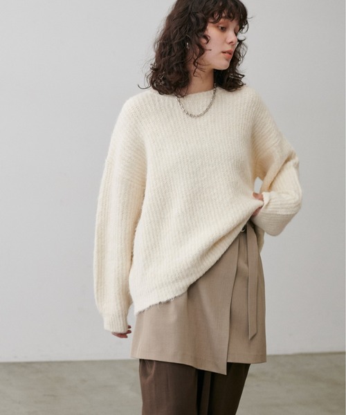 LARUTA(ラルータ)の「【LARUTA】シャギー片畦ニットプルオーバー(ニット/セーター・レディース・ミント/モカ/アイボリー/サックスブルー/チャコールグレー・FREE)」の8枚目の写真