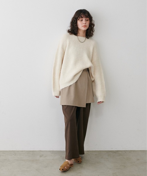 LARUTA(ラルータ)の「【LARUTA】シャギー片畦ニットプルオーバー(ニット/セーター・レディース・ミント/モカ/アイボリー/サックスブルー/チャコールグレー・FREE)」の10枚目の写真