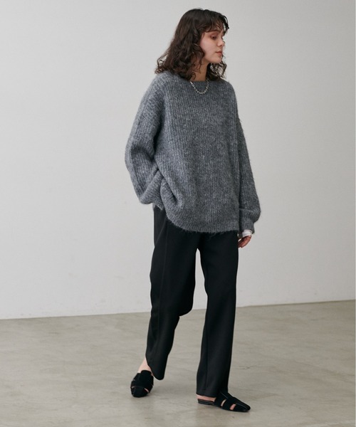 LARUTA(ラルータ)の「【LARUTA】シャギー片畦ニットプルオーバー(ニット/セーター・レディース・ミント/モカ/アイボリー/サックスブルー/チャコールグレー・FREE)」の18枚目の写真
