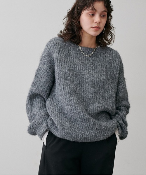 LARUTA(ラルータ)の「【LARUTA】シャギー片畦ニットプルオーバー(ニット/セーター・レディース・ミント/モカ/アイボリー/サックスブルー/チャコールグレー・FREE)」の16枚目の写真