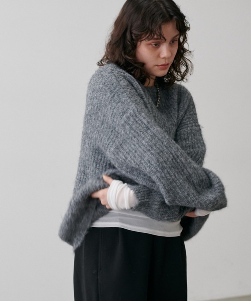 LARUTA(ラルータ)の「【LARUTA】シャギー片畦ニットプルオーバー(ニット/セーター・レディース・ミント/モカ/アイボリー/サックスブルー/チャコールグレー・FREE)」の17枚目の写真