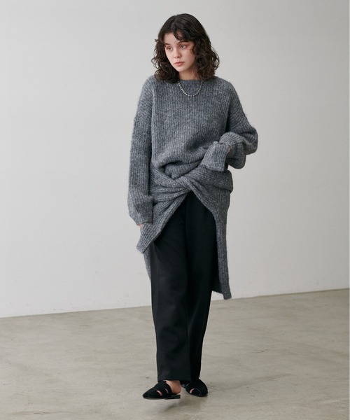 LARUTA(ラルータ)の「【LARUTA】シャギー片畦ニットプルオーバー(ニット/セーター・レディース・ミント/モカ/アイボリー/サックスブルー/チャコールグレー・FREE)」の15枚目の写真