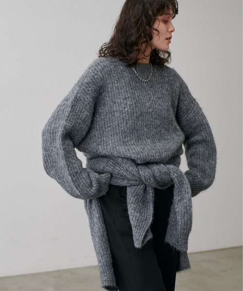 LARUTA(ラルータ)の「【LARUTA】シャギー片畦ニットプルオーバー(ニット/セーター・レディース・ミント/モカ/アイボリー/サックスブルー/チャコールグレー・FREE)」の13枚目の写真