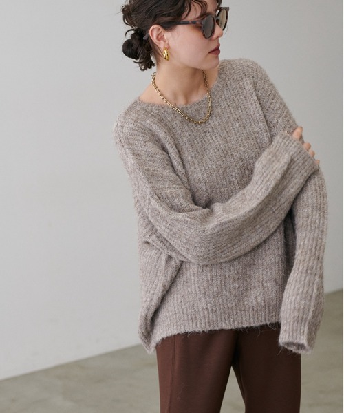 LARUTA(ラルータ)の「【LARUTA】シャギー片畦ニットプルオーバー(ニット/セーター・レディース・ミント/モカ/アイボリー/サックスブルー/チャコールグレー・FREE)」の20枚目の写真