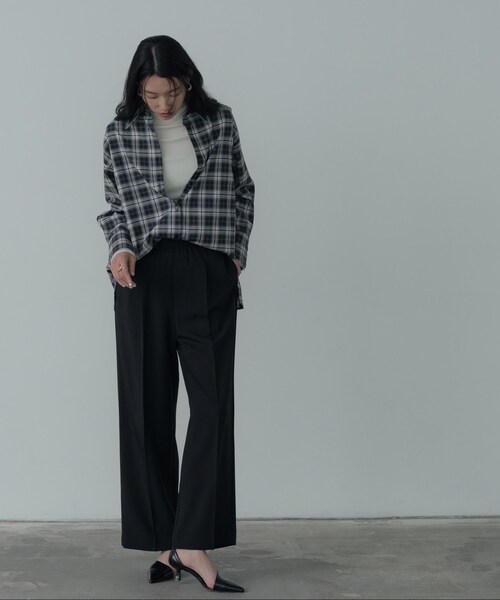 GALLEST(ギャレスト)の「Comfy SET UP|イージーストレートワイドパンツ【セットアップ対応/通勤/カセット服】(その他パンツ・レディース・ブラック/ブラウン系その他/ベージュ・34/36/38/40)」の11枚目の写真