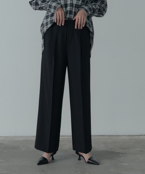 GALLEST(ギャレスト)の「Comfy SET UP|イージーストレートワイドパンツ【セットアップ対応/通勤/カセット服】(その他パンツ・レディース・ブラック/ブラウン系その他/ベージュ・34/36/38/40)」の7枚目の写真