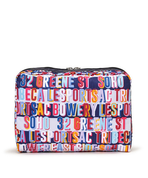 LeSportsac（レスポートサック）の「EXTRA LARGE RECTANGULAR COSMETIC ダウンタウンNYC（ポーチ・レディース・ブルー・FREE）」の4枚目の写真