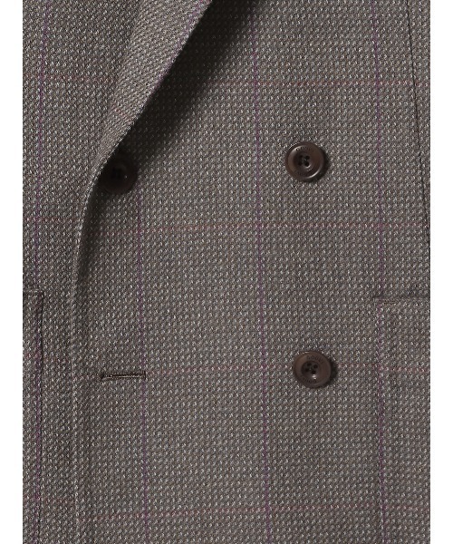 SUIT SQUARE（スーツスクエア）の「GOOVI ダブルブレストジャケット ウールソフトツイード（テーラードジャケット・メンズ・ベージュ系・1/2/3）」の6枚目の写真