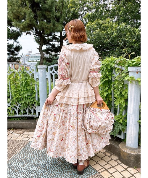 PINK HOUSE ピンクハウス　フリルワンピース セール】パフュームプリントワンピース（ワンピース）｜PINK HOUSE