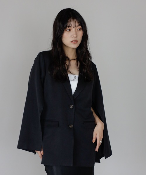 セール】sleeve slit jacket with belt / ベルト付き袖スリット