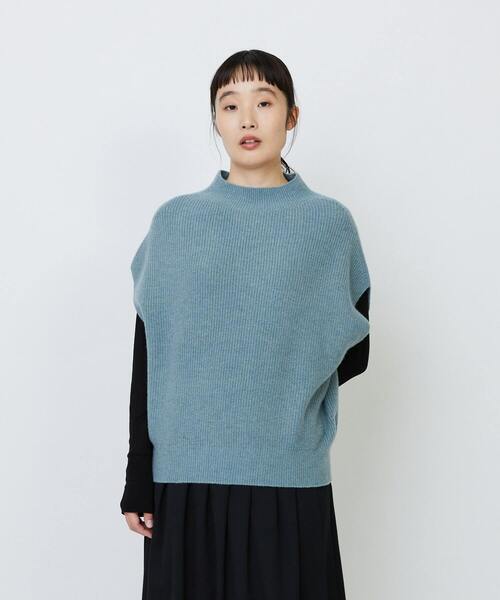 LOISIR（ロワズィール）の「ラムウール片畦ベスト（ベスト・レディース・ブラウン系その他/サックスブルー/モカ・FREE）」の3枚目の写真