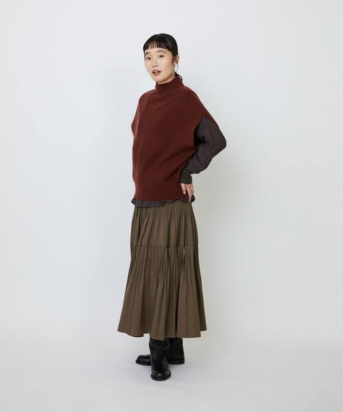 LOISIR（ロワズィール）の「ラムウール片畦ベスト（ベスト・レディース・ブラウン系その他/サックスブルー/モカ・FREE）」の6枚目の写真