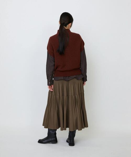 LOISIR（ロワズィール）の「ラムウール片畦ベスト（ベスト・レディース・ブラウン系その他/サックスブルー/モカ・FREE）」の7枚目の写真