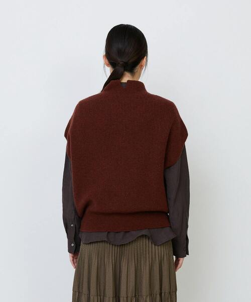 LOISIR（ロワズィール）の「ラムウール片畦ベスト（ベスト・レディース・ブラウン系その他/サックスブルー/モカ・FREE）」の10枚目の写真