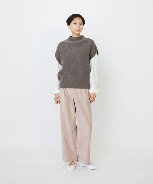 LOISIR（ロワズィール）の「ラムウール片畦ベスト（ベスト・レディース・ブラウン系その他/サックスブルー/モカ・FREE）」の12枚目の写真