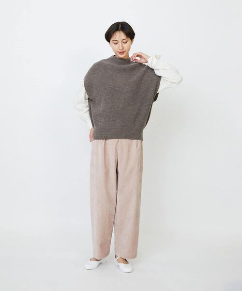 LOISIR（ロワズィール）の「ラムウール片畦ベスト（ベスト・レディース・ブラウン系その他/サックスブルー/モカ・FREE）」の13枚目の写真