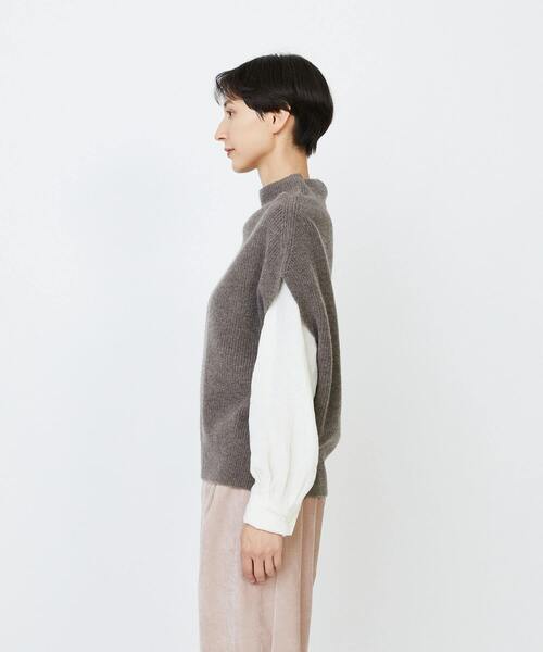 LOISIR（ロワズィール）の「ラムウール片畦ベスト（ベスト・レディース・ブラウン系その他/サックスブルー/モカ・FREE）」の17枚目の写真