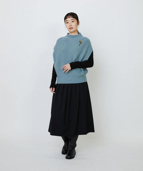 LOISIR（ロワズィール）の「ラムウール片畦ベスト（ベスト・レディース・ブラウン系その他/サックスブルー/モカ・FREE）」の19枚目の写真