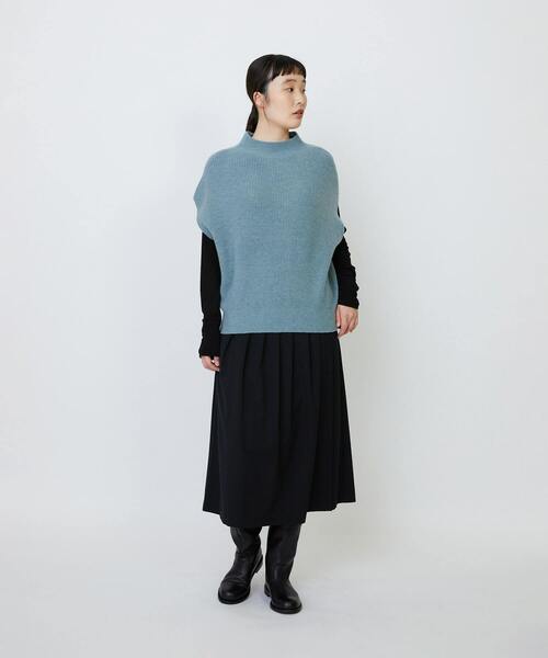 LOISIR（ロワズィール）の「ラムウール片畦ベスト（ベスト・レディース・ブラウン系その他/サックスブルー/モカ・FREE）」の21枚目の写真