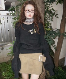 musubore（ムスボレ）の「low waist suede mini skirt / ローウエストスエードミニスカート（スカート）」