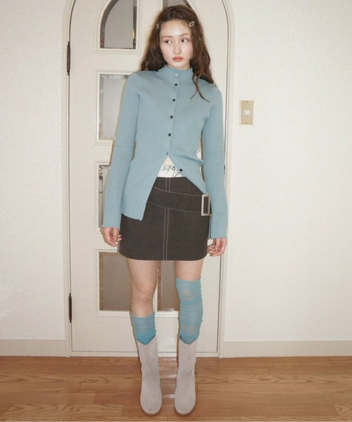 musubore（ムスボレ）の「low waist suede mini skirt / ローウエストスエードミニスカート（スカート・レディース・ダークブラウン/ベージュ・FREE）」の16枚目の写真