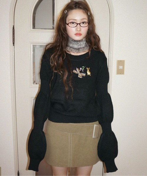 low waist suede mini skirt / ローウエストスエードミニスカート